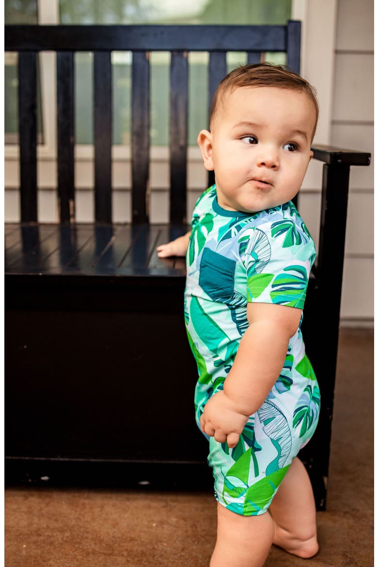 Backyard Oasis Short Romper, Alternate, color, GREEN