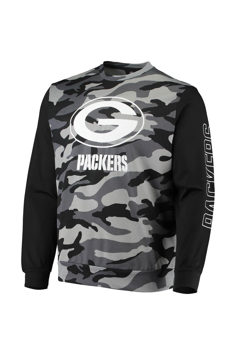 Men's FOCO Black Green Bay Packers Camo Long Sleeve T-Shirt, Alternate, color, Black