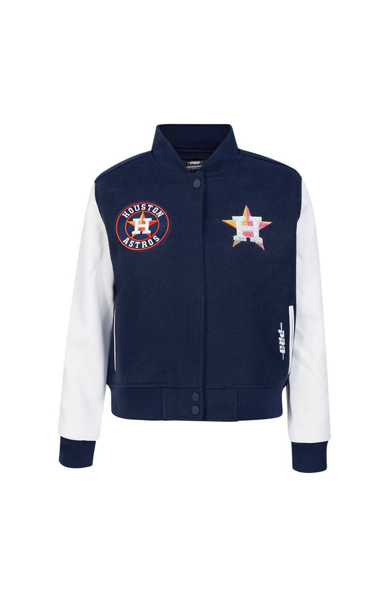 PRO STANDARD Women's Pro Standard Navy Houston Astros Game Day Classics Wool Varsity Jacket, Alternate, color, Navy
