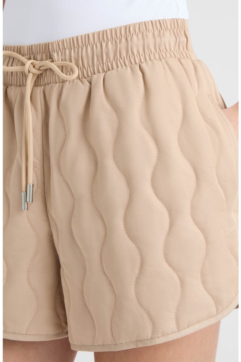 Quilted Drawstring Shorts, Alternate, color, CLAY