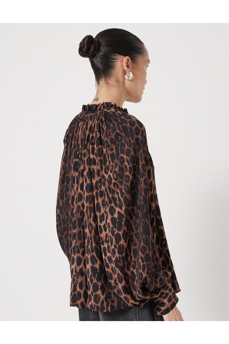 Fleur Floaty Chiffon Blouse, Alternate, color, Natural Leopard Brown