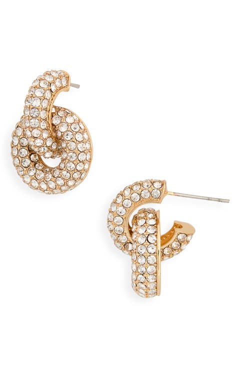 Pavé Circle Drop Earrings