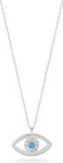 SPHERA MILANO CZ Sterling Silver Evil Eye Pendant Necklace