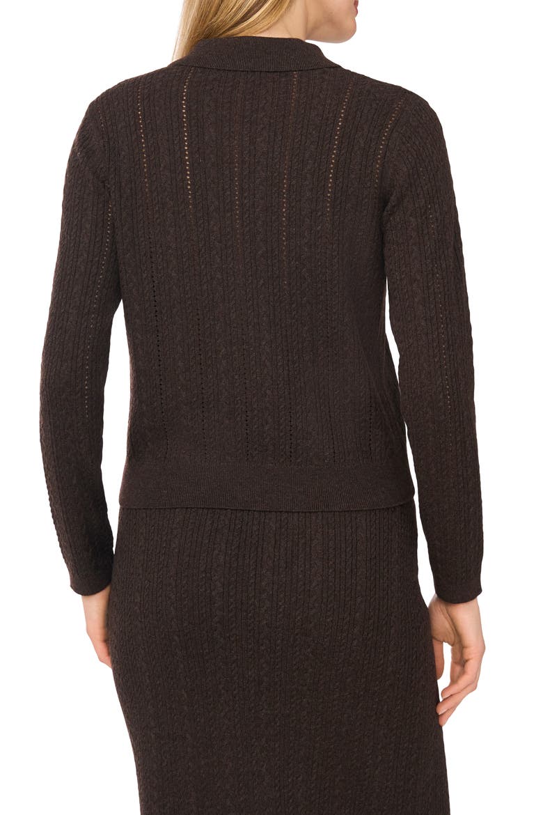 Pointelle Long Sleeve Button Front Sweater, Alternate, color, DELICIOSO