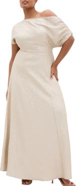 City Chic One-Shoulder Sequin Maxi Dress