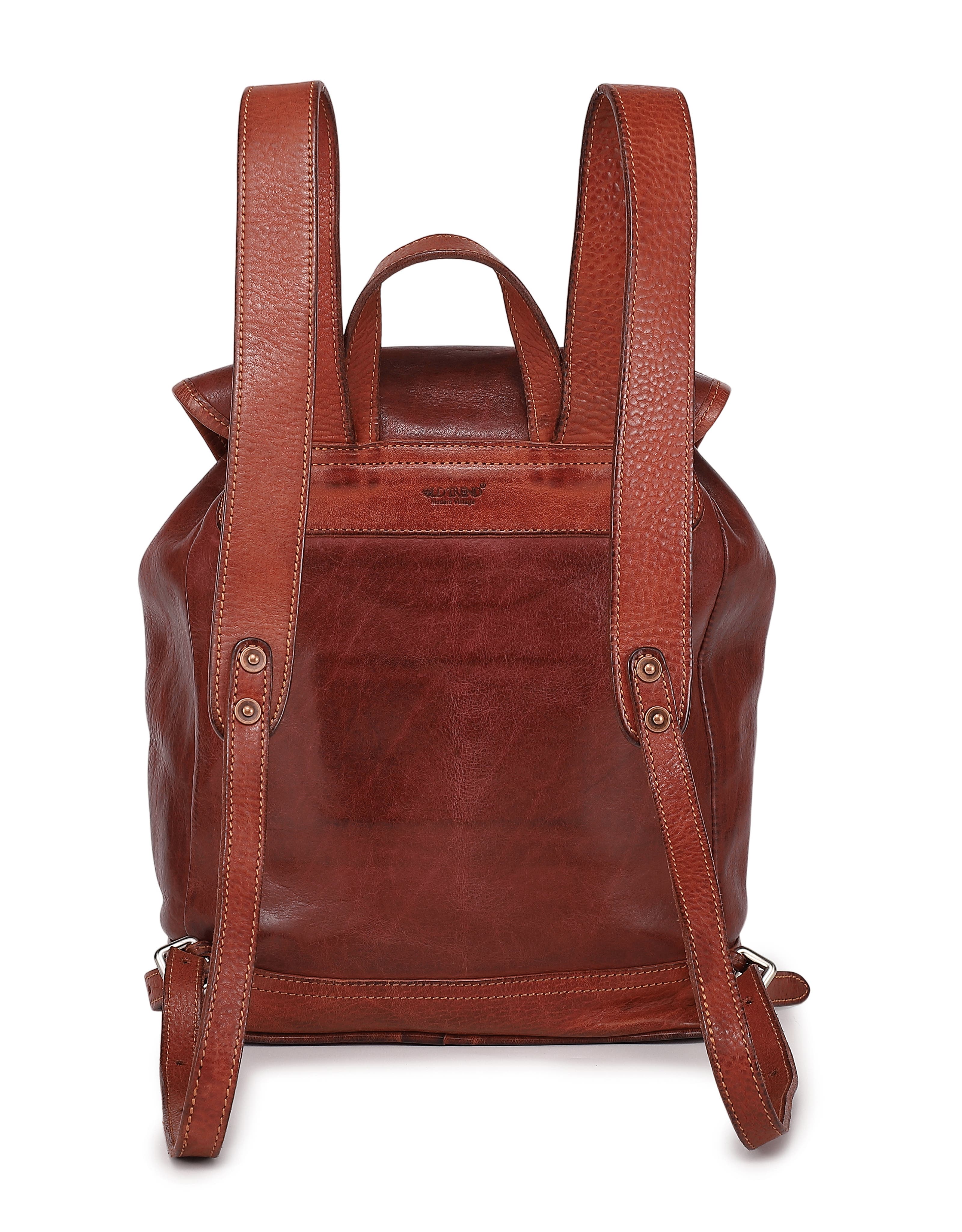 Ficus Genuine Leather Durable Travel Backpack, Alternate, color, Brown
