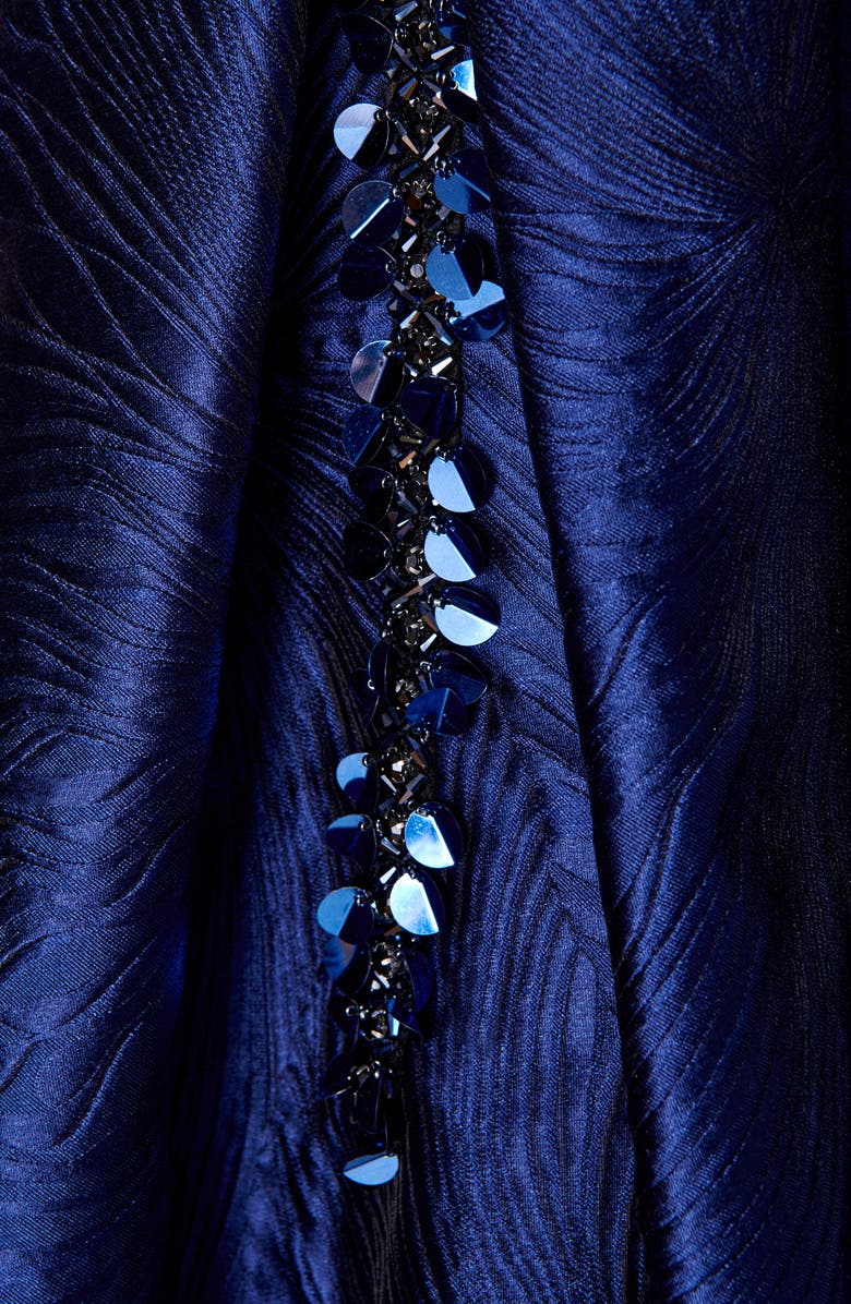 Talbot Runhof Licuala Grandis Sequin Detail Jacquard Fit & Flare Dress, Alternate, color, 