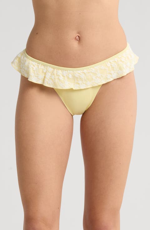 Annalise Lace Ruffle High Leg Bikini Bottoms