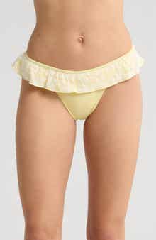 PacSun Annalise Lace Ruffle High Leg Bikini Bottoms