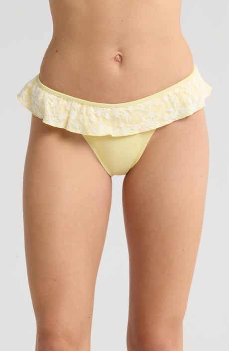 PacSun Annalise Lace Ruffle High Leg Bikini Bottoms