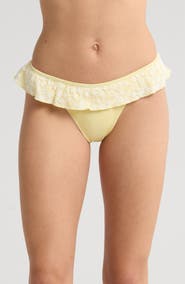 PacSun Annalise Lace Ruffle High Leg Bikini Bottoms