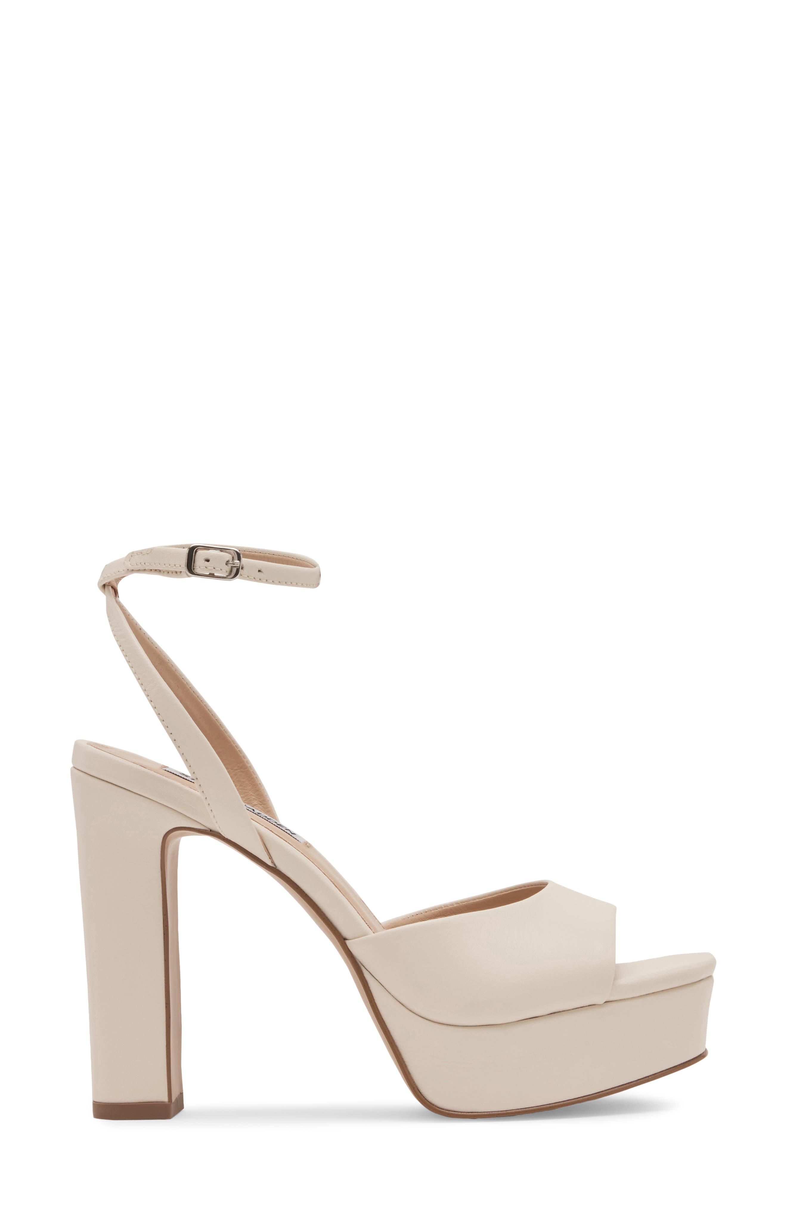 Assured Ankle Strap Platform Sandal, Alternate, color, BONE LEATH