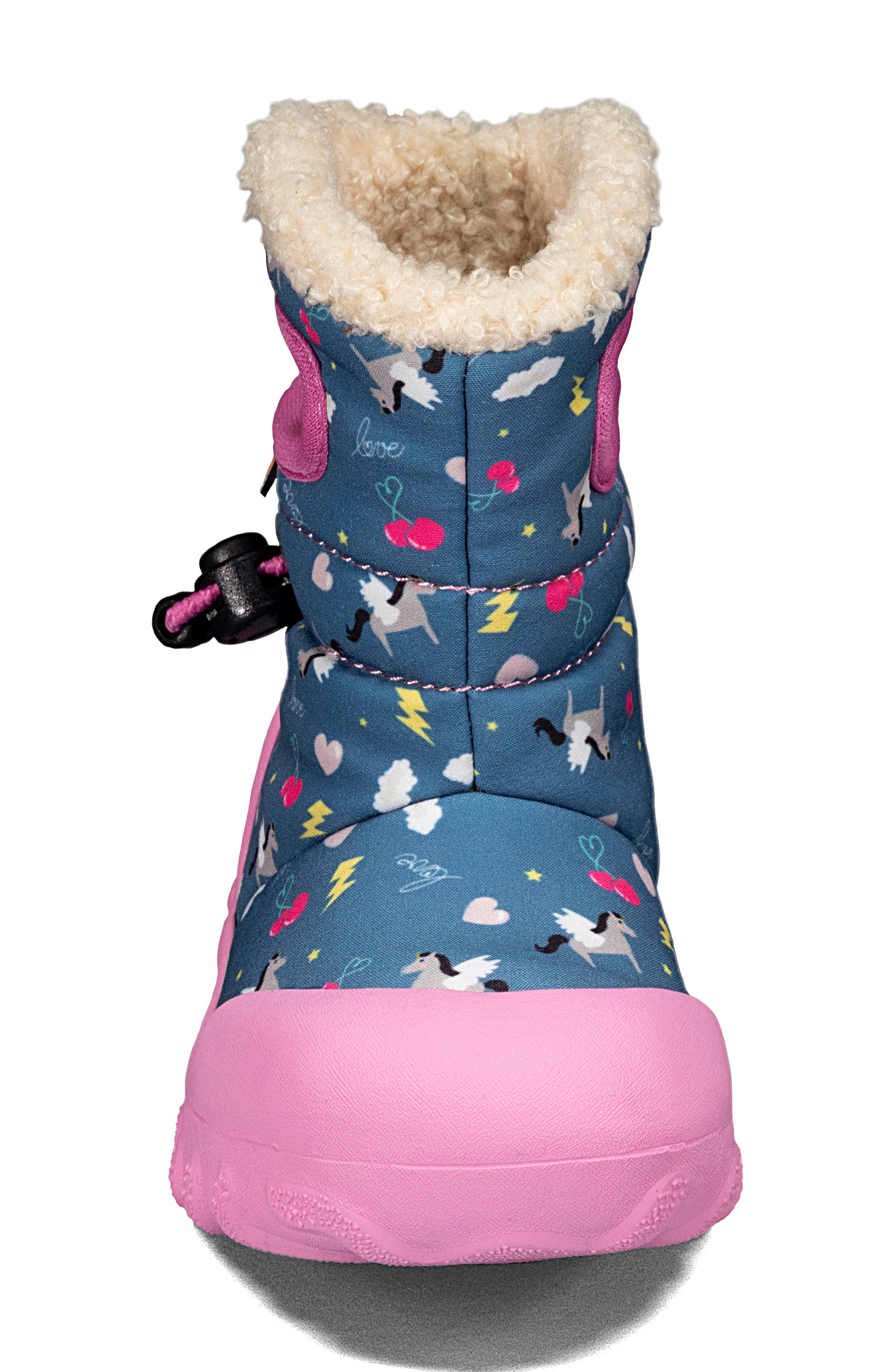 B-MOC Insulated Faux Fur Waterproof Boot, Alternate, color, DARK BLUE MULTI