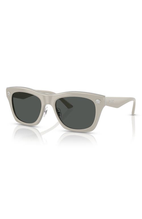 Versace 53mm Rectangular Sunglasses In Light Grey