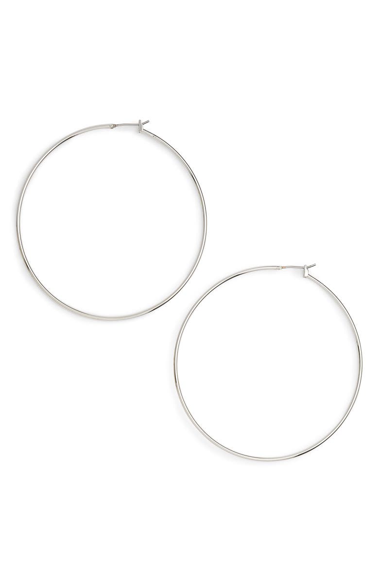 Halogen<sup>®</sup> Classic Thin Hoop Earrings, Main, color, 