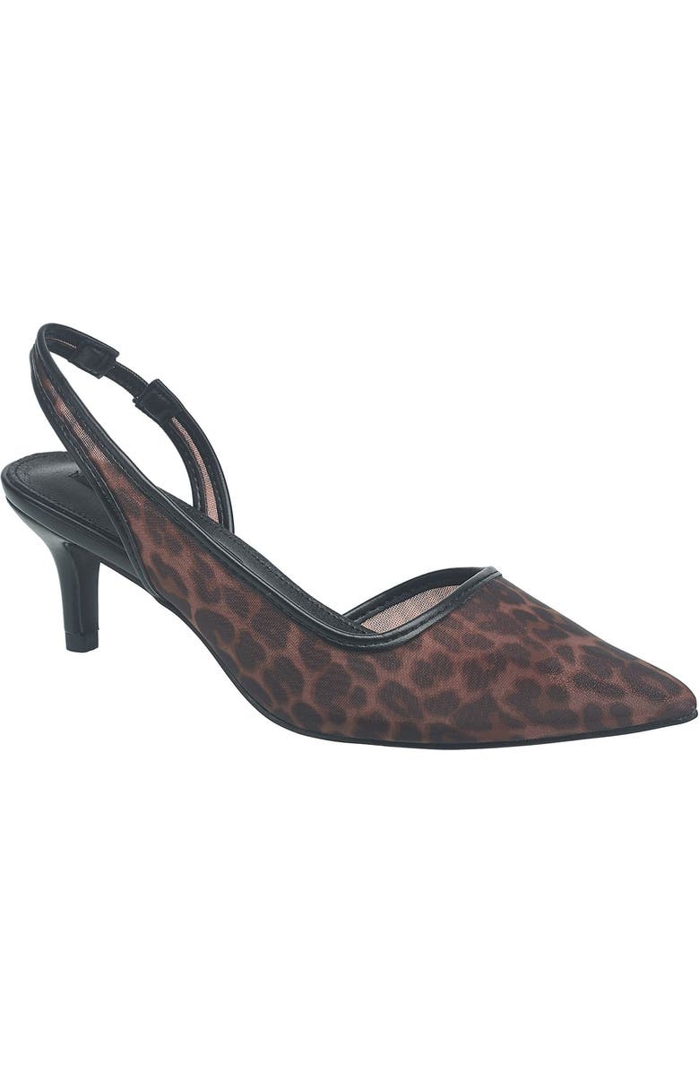 French Connection Quest Slingback Kitten Heel, Main, color, Leopard
