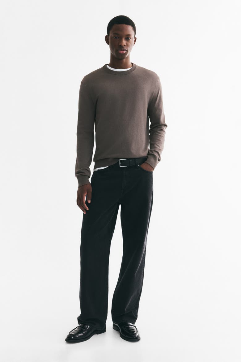 Regular-fit Fine-knit Sweater, Alternate, color, Dark taupe