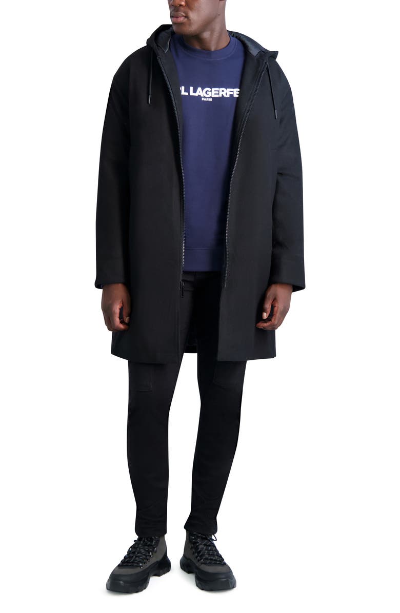 KARL LAGERFELD PARIS Hooded Parka, Alternate, color, 