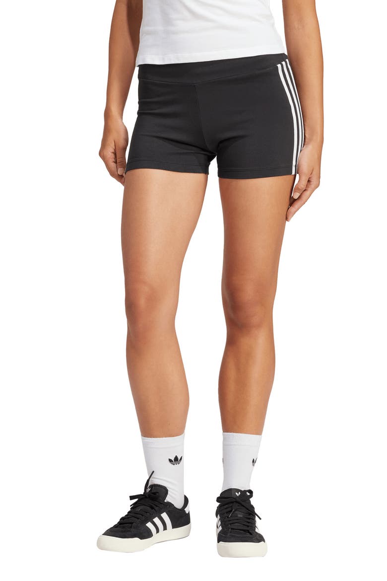 Adicolor 3-Stripes Bike Shorts, Main, color, BLACK