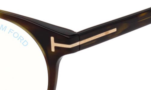 Tom Ford 53mm Square Blue Light Blocking Glasses In Havana/blue Block