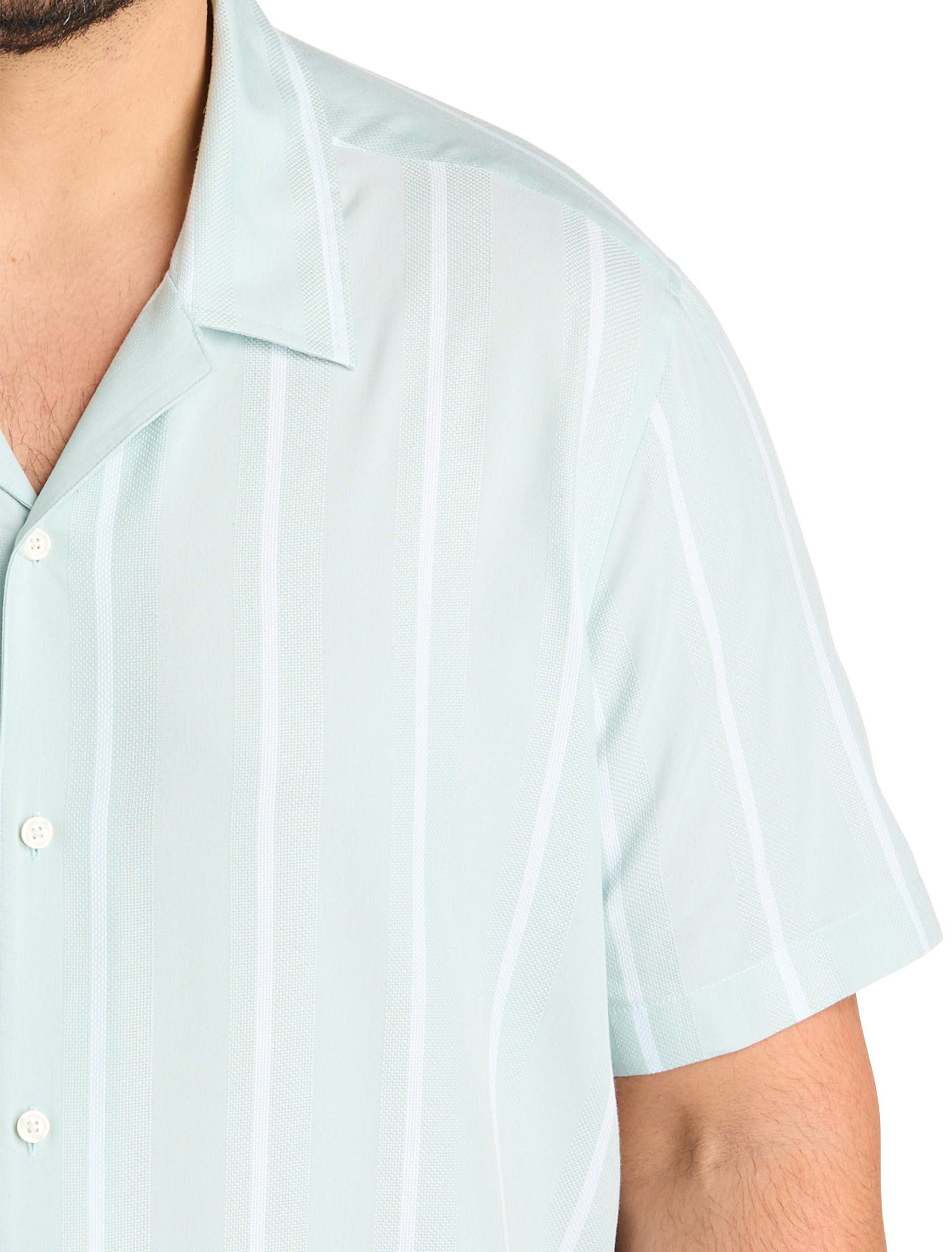 Big & Tall Textured Stripe Camp Shirt - image 2