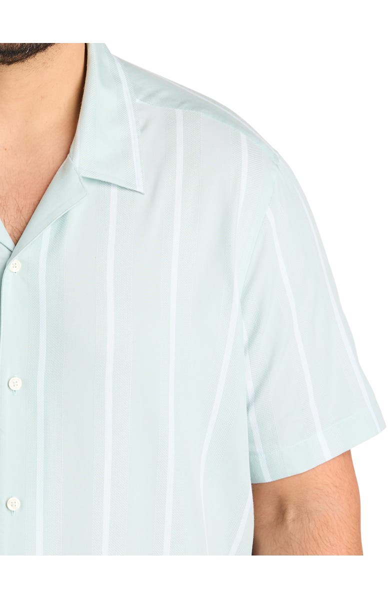 Perry Ellis Big & Tall Textured Stripe Camp Shirt, Alternate, color, Cloud Blue
