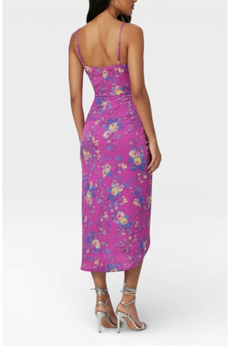 Bree Printed Wrap Midi Dress, Alternate, color, Plum Ditsy Floral