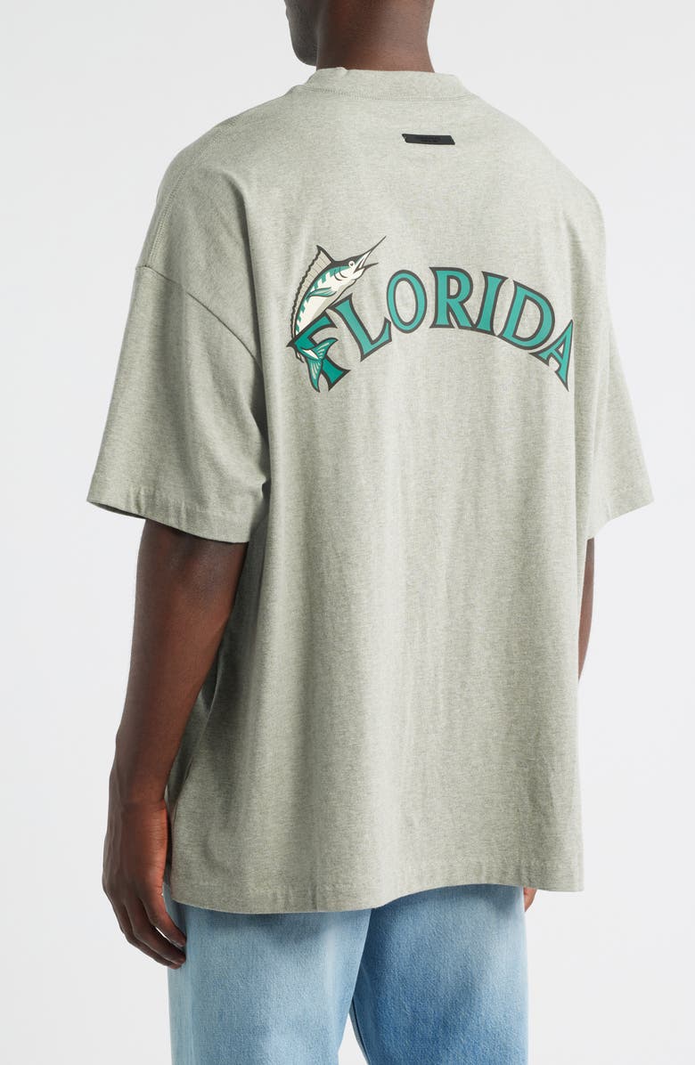 Fear of God Essentials x MLB Marlins 90s Fit Graphic T-Shirt, Alternate, color, Warm Heather