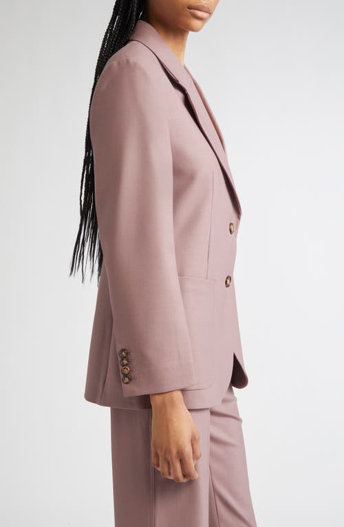 Victoria Beckham Womens Mauve Single-breasted Notch-lapel Wool-blend Blazer In Pink
