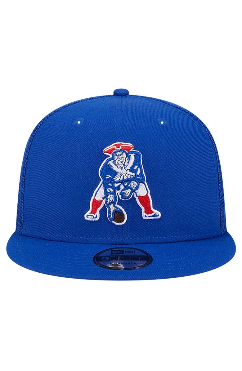 New Era Men's New Era Royal New England Patriots Main Trucker 9FIFTY Snapback Hat, Alternate, color,
