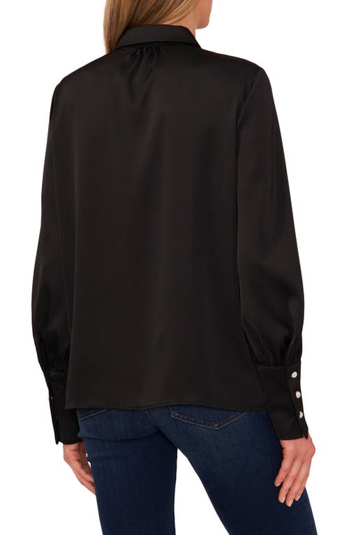 Cece Satin Button-up Shirt In Multi