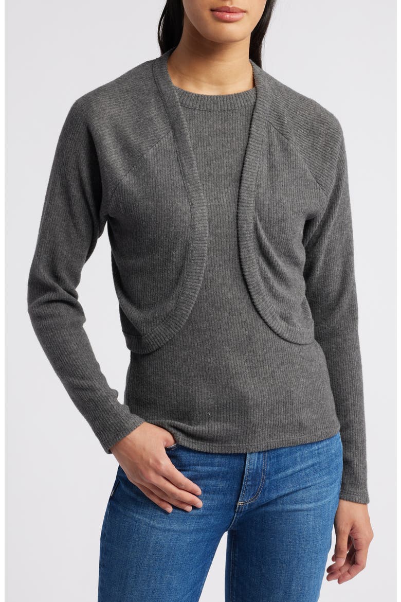 Rib Tank & Shrug Set, Main, color, CHARCOAL