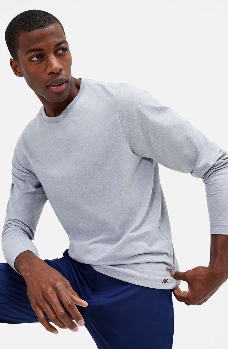 Rhone Element Long Sleeve Organic Cotton Blend T-Shirt, Alternate, color, Heather Gray