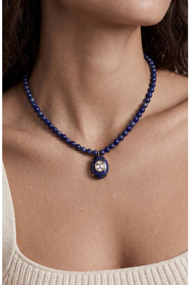 Beaded Pendant Necklace, Alternate, color, LAPIS