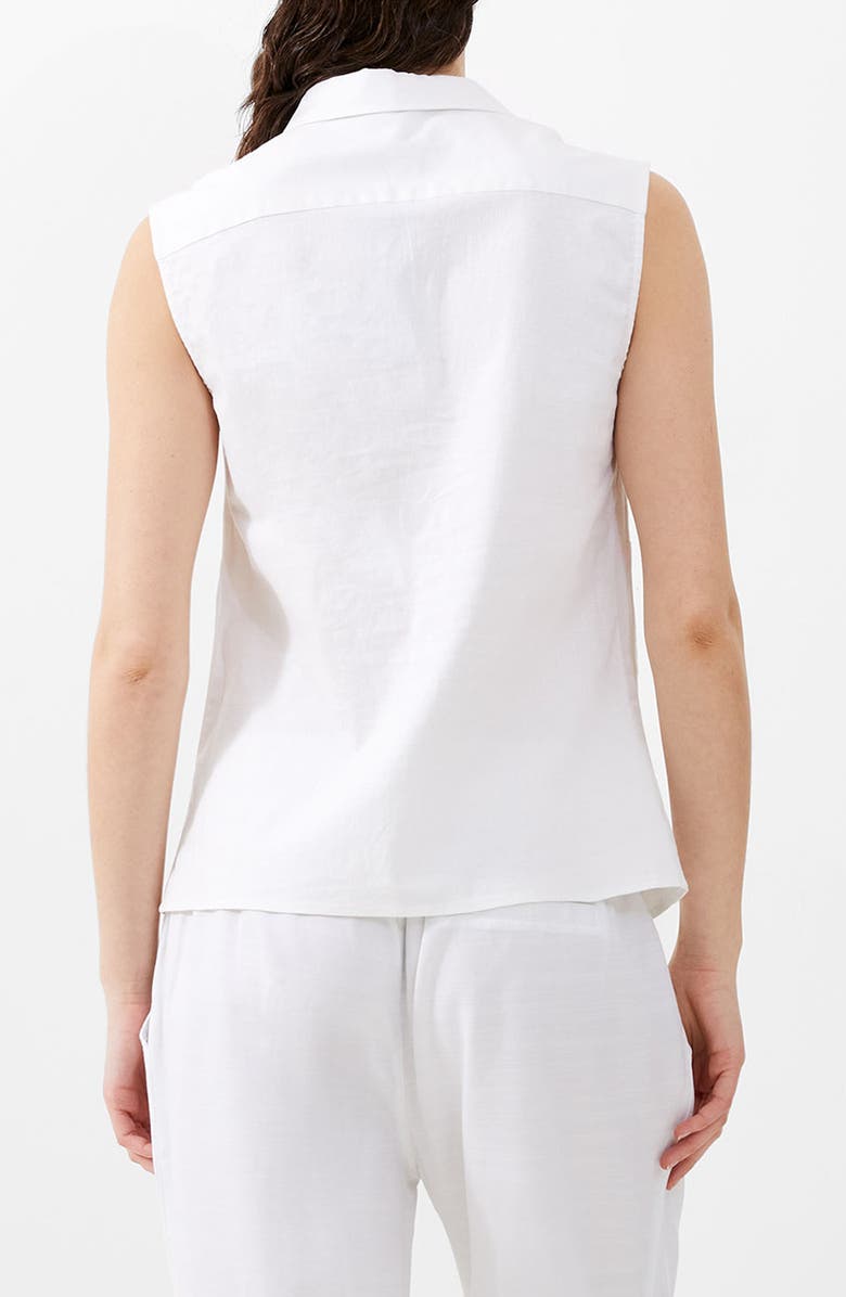 French Connection Twist Front Linen Blend Sleeveless Top, Alternate, color, Summer White