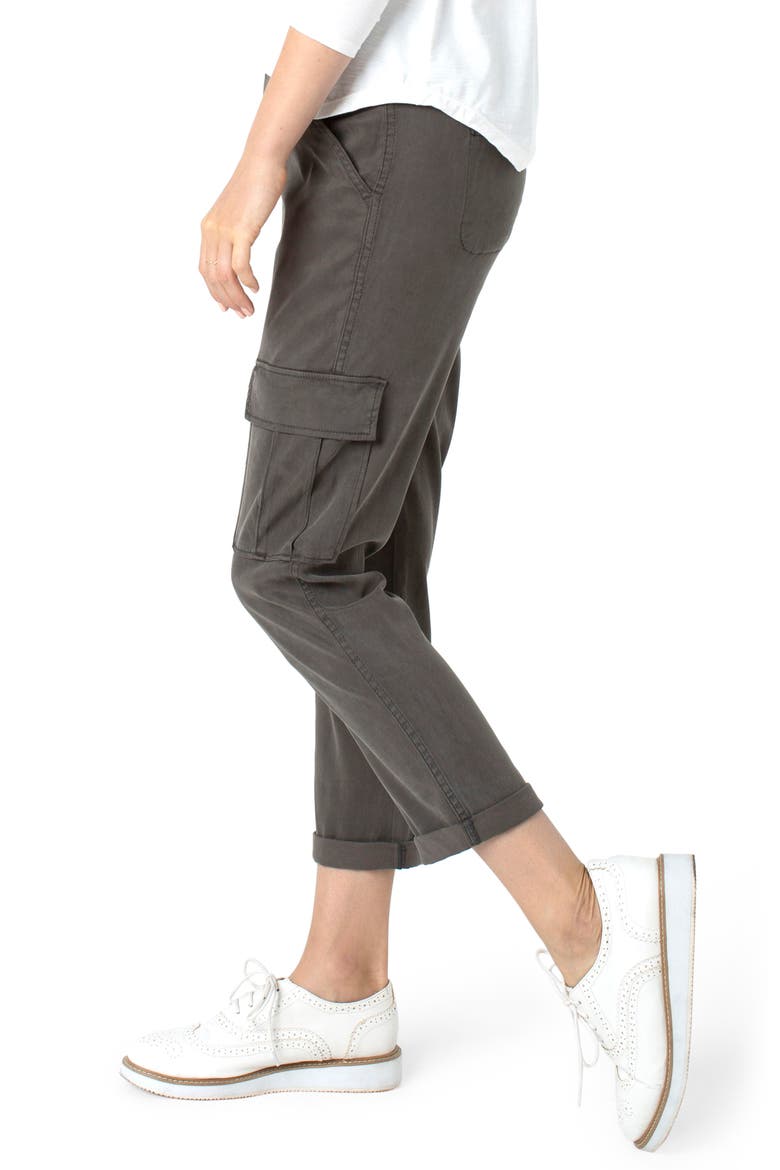 Crop Cuff Cargo Pants, Alternate, color, DARK EMERALD