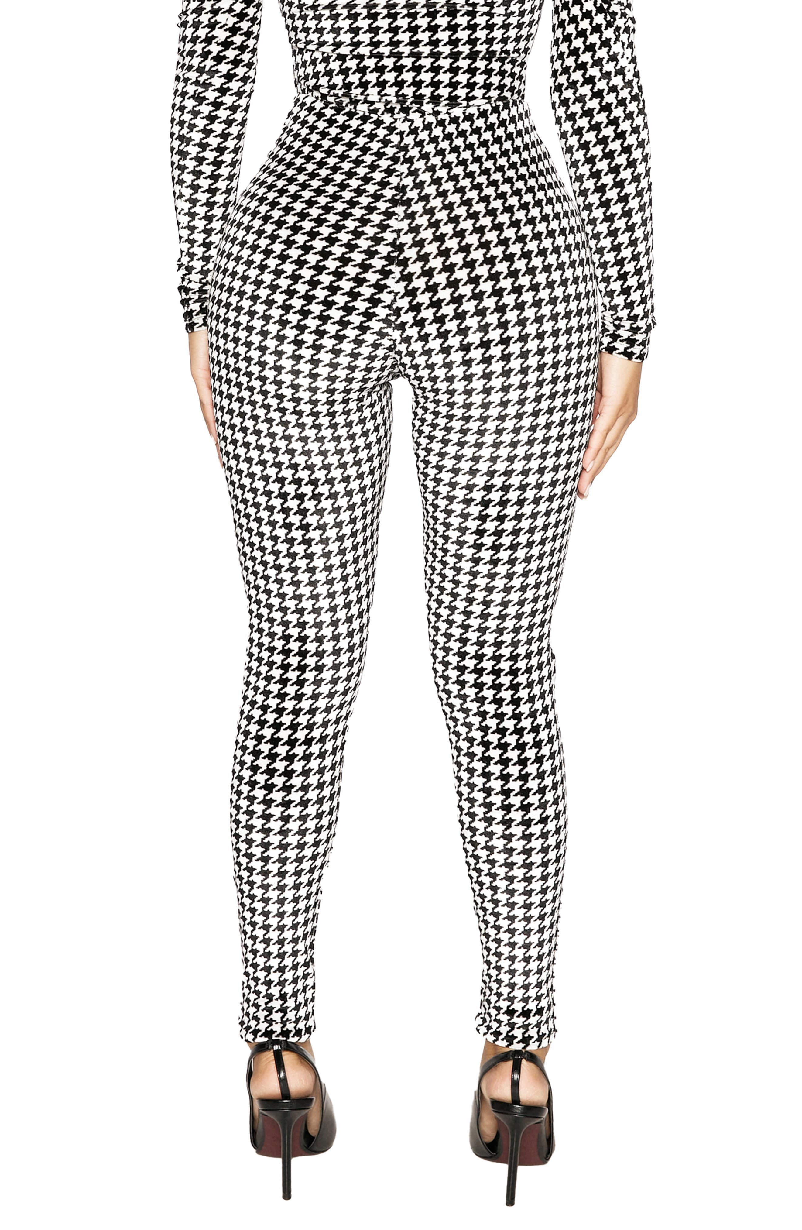Naked Wardrobe Houndstooth High Waist Leggings (Women) | Nordstromrack