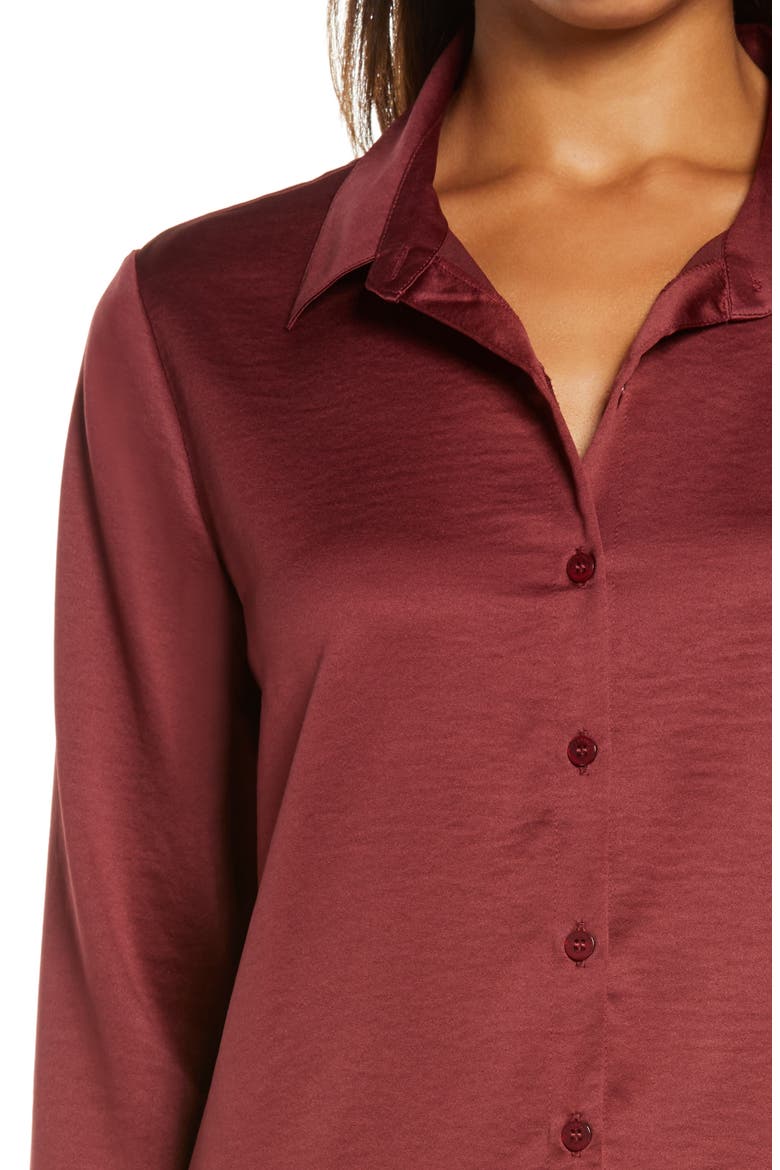 Satin Pajamas, Alternate, color, RED CORDOVAN