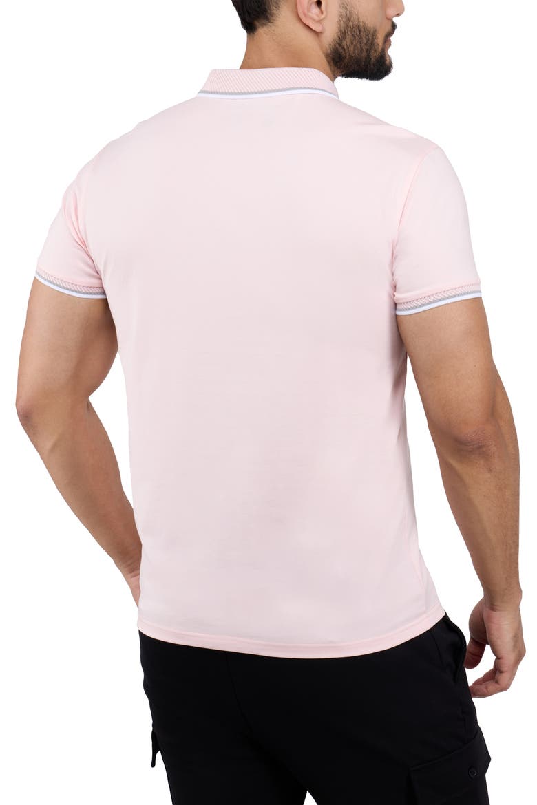Texture Cotton Knit Polo, Alternate, color, LIGHT PINK/ LIGHT HEATHER GREY