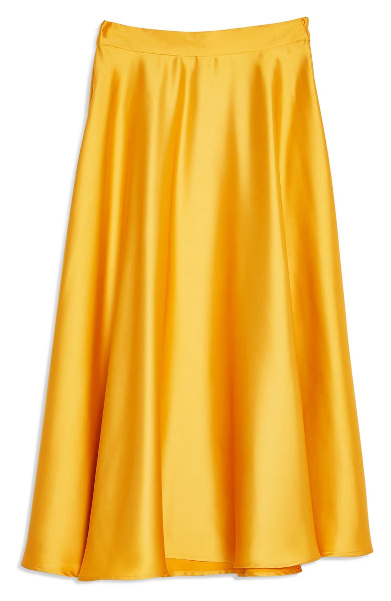 Topshop Full Circle Satin Midi Skirt, Alternate, color, 