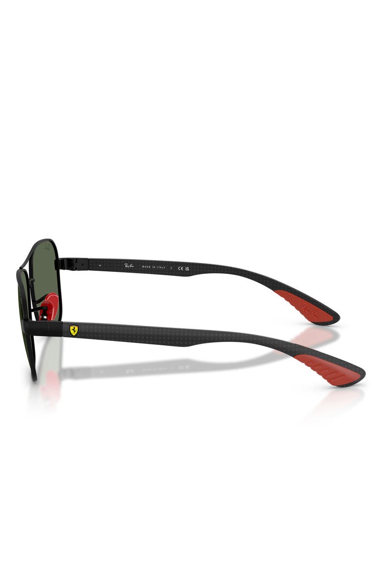 Ray-Ban x Scuderia Ferrari 58mm Square Sunglasses, Alternate, color, Matte Black / Dark Green