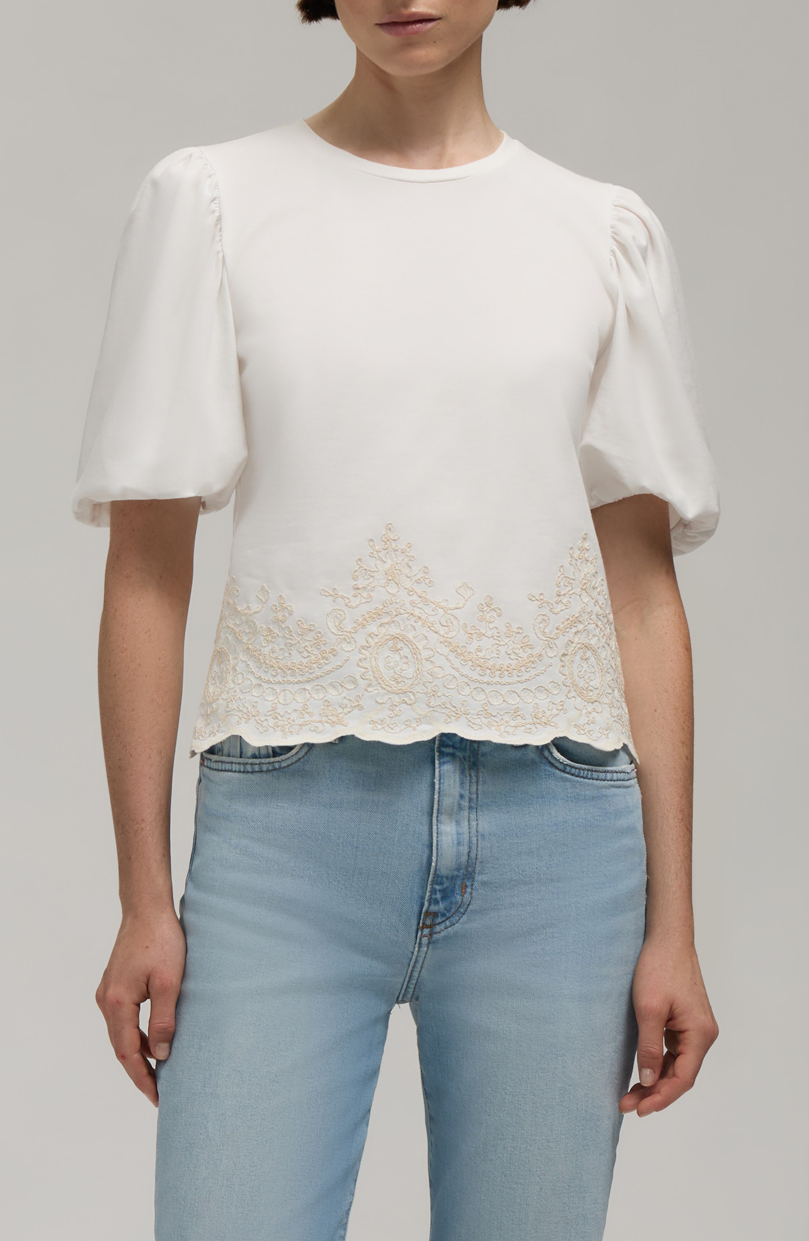 Hunter Embroidered Puff Sleeve Top