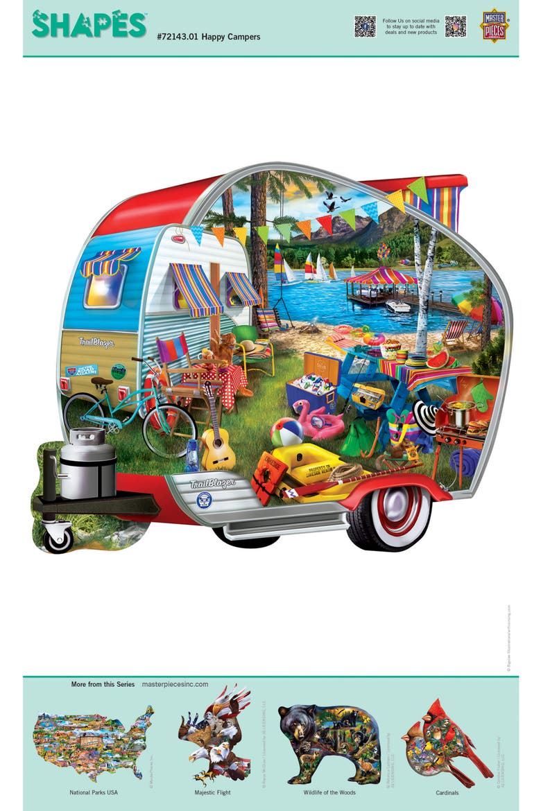 Happy Campers 1000 Piece Shaped Puzzle, Alternate, color, Multicolor