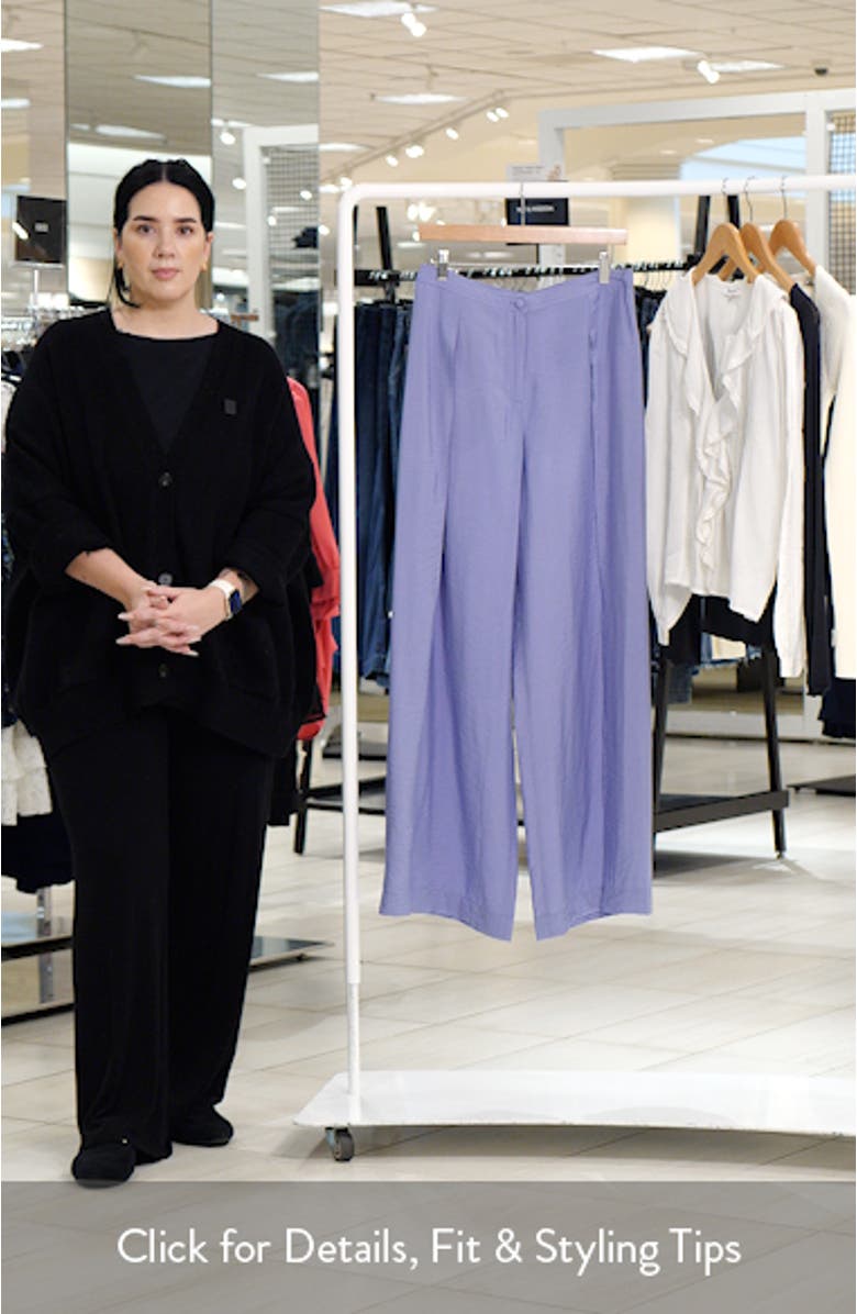 Reverse Pleat Techno Rayon Wide Leg Pants, sales video thumbnail