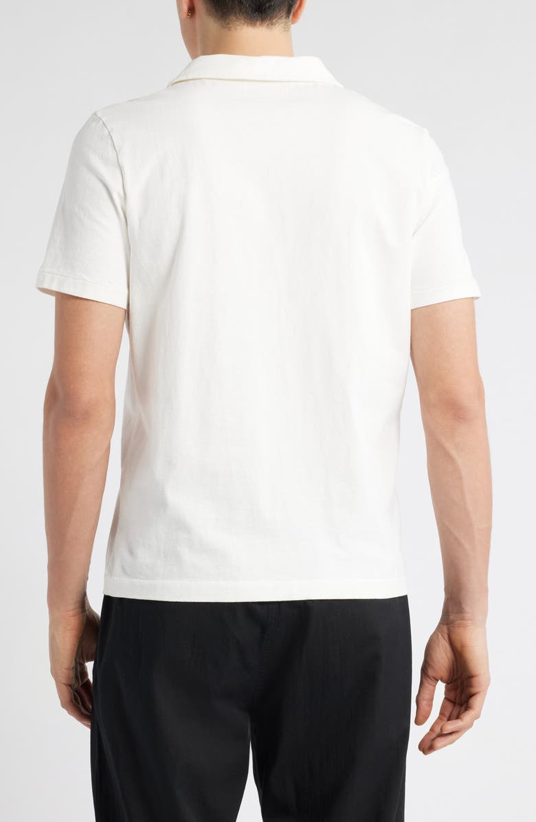 MERZ B SCHWANEN Classic Organic Cotton Jersey Polo with Pocket, Alternate, color, White