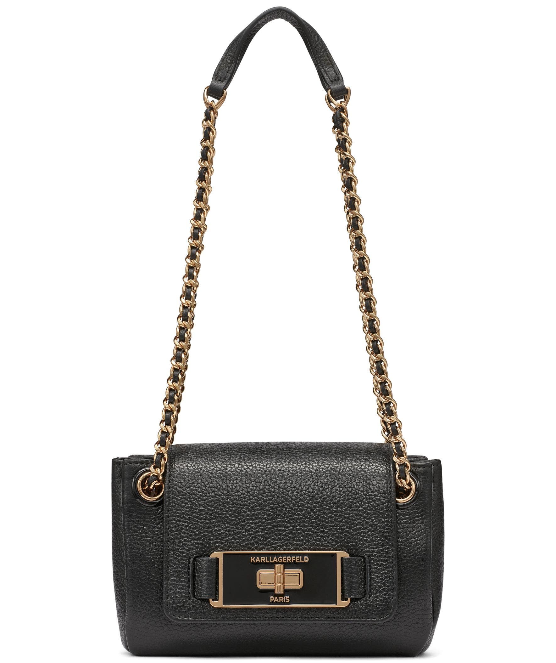KARL LAGERFELD PARIS Bridgette Crossbody, Main, color, Black/Gold
