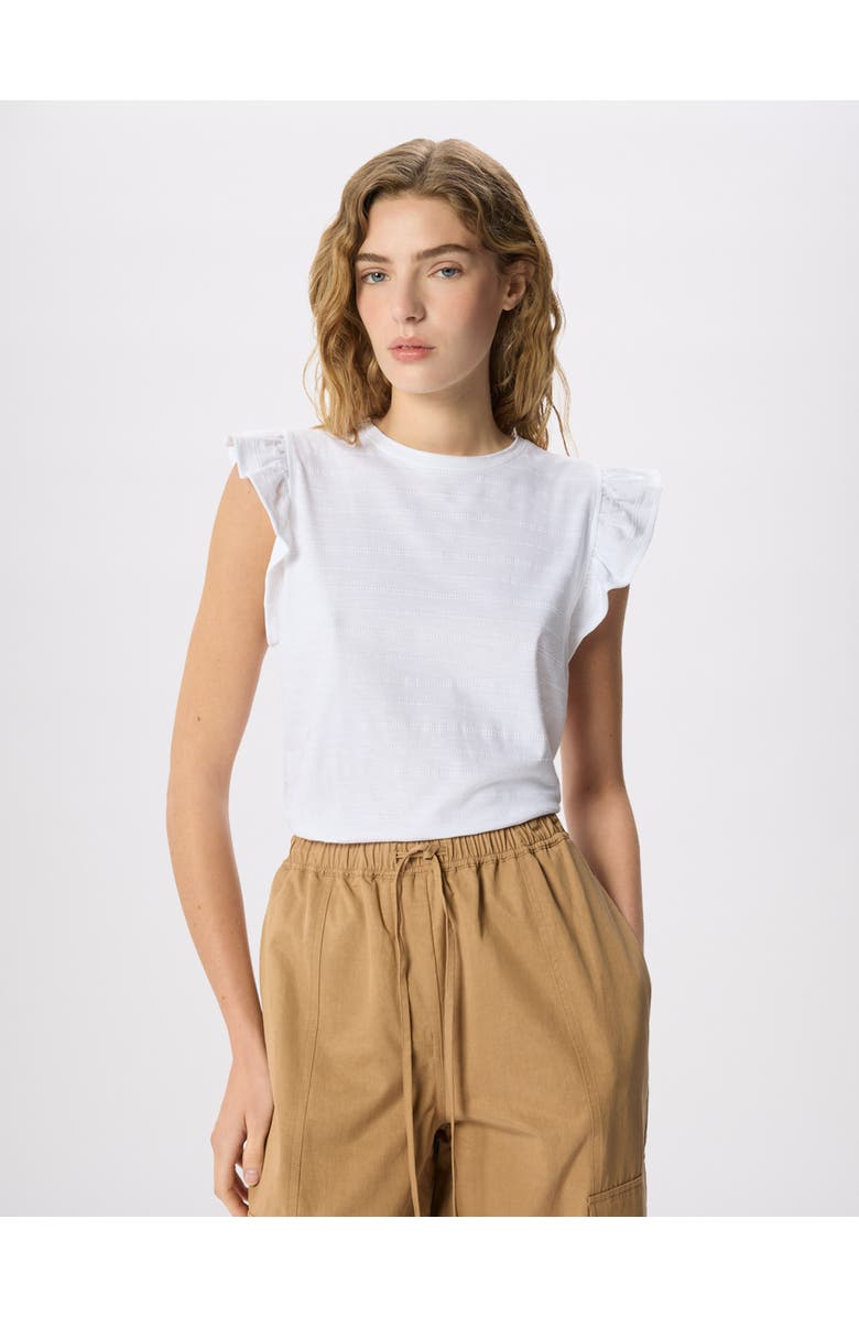 22454328 Frill Sleeve Broderie Top, Main, color, White