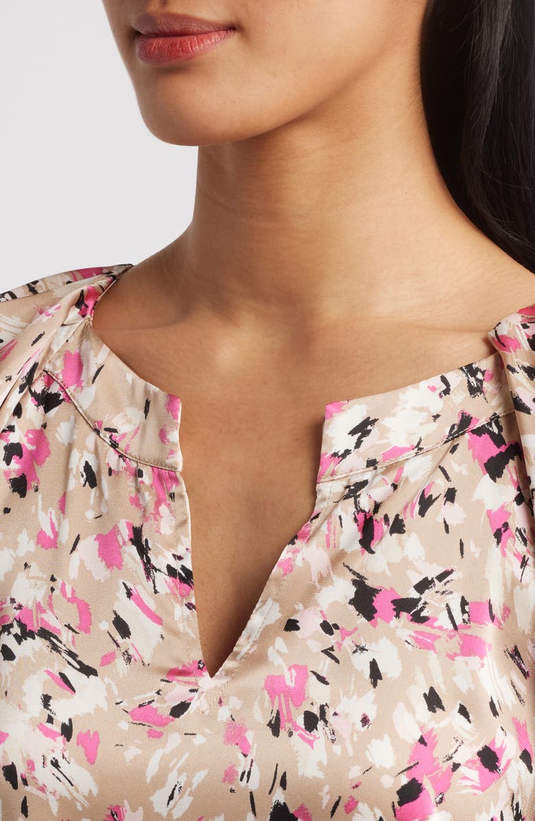 Anne Klein Abstract Print Puff Sleeve Top, Alternate, color, 