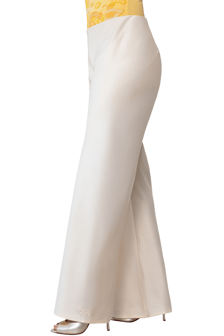 Olivette Satin Feel Wide Leg Pants, Alternate, color, Oat