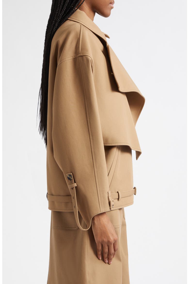 Oblique Short Cotton Trench Jacket, Alternate, color, FAUVE